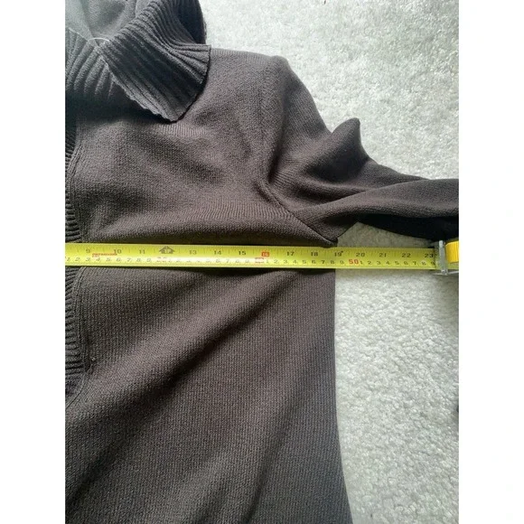 NWT $1390 St. John Knit Dark Chocolate Ruffle Trim Long Cardigan Sweater Size 8